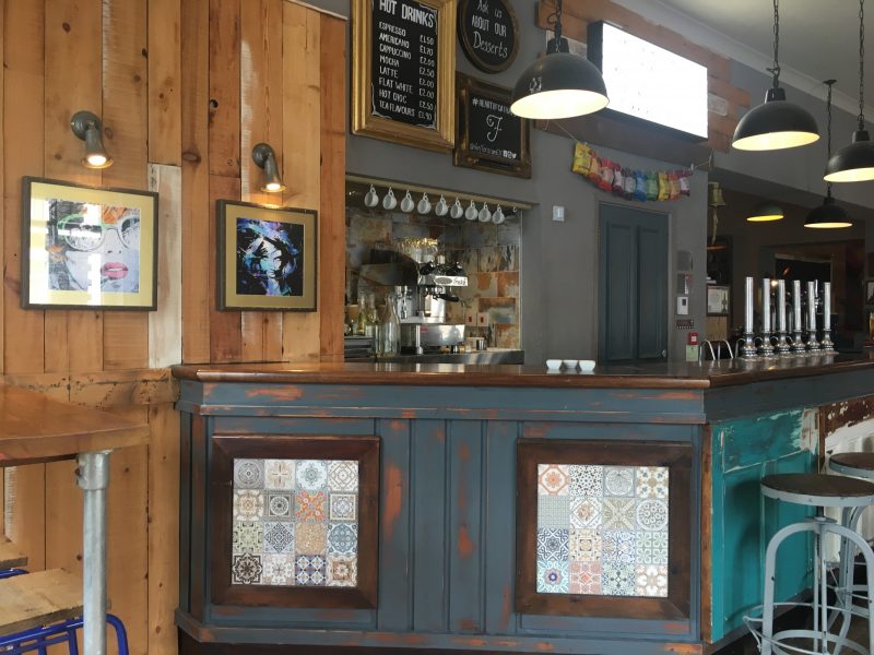 The bar at The Flora pub, Cathays