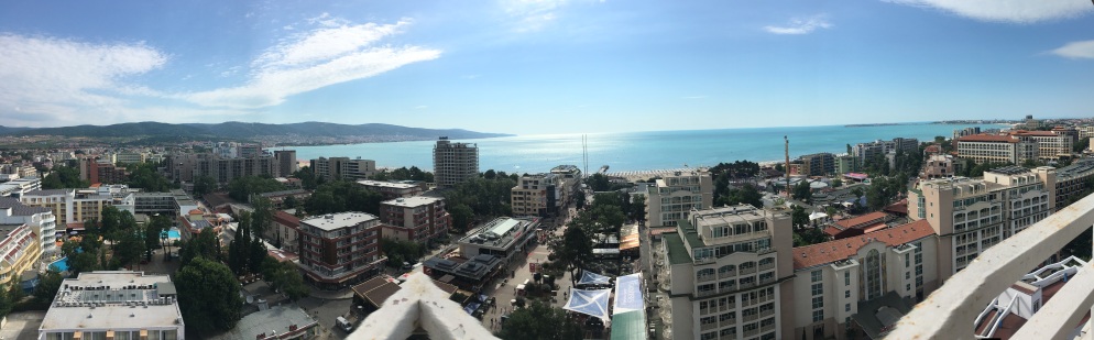 Panoramic view of Sunny Beach, Bulgaria