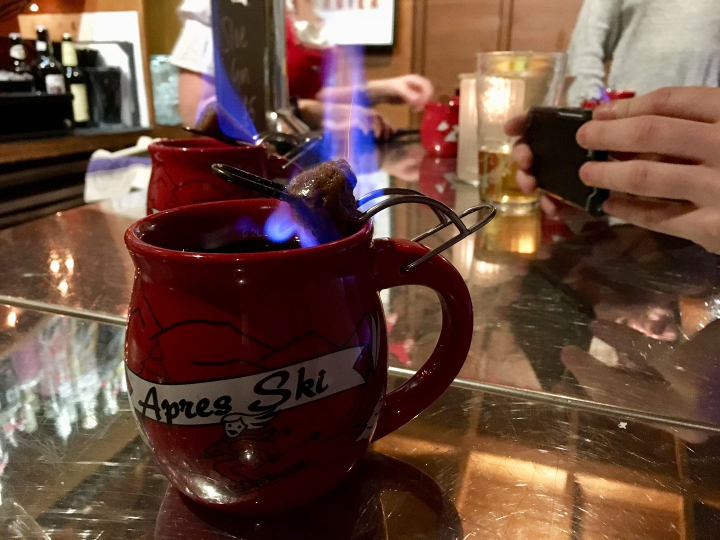 Mulled wine at The Angel Hotel's Apres Ski bar