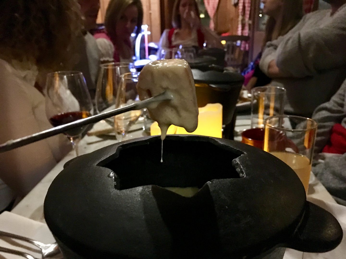 Cheese fondue in The Angel Hotel's Apres Ski bar