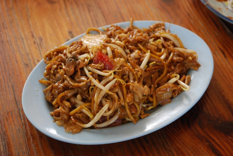 Char kway teow on a plate