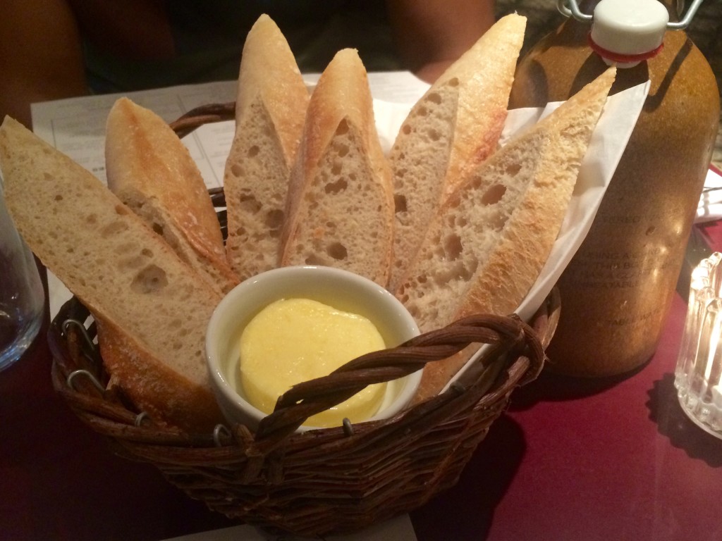 Sourdough baguette with butter