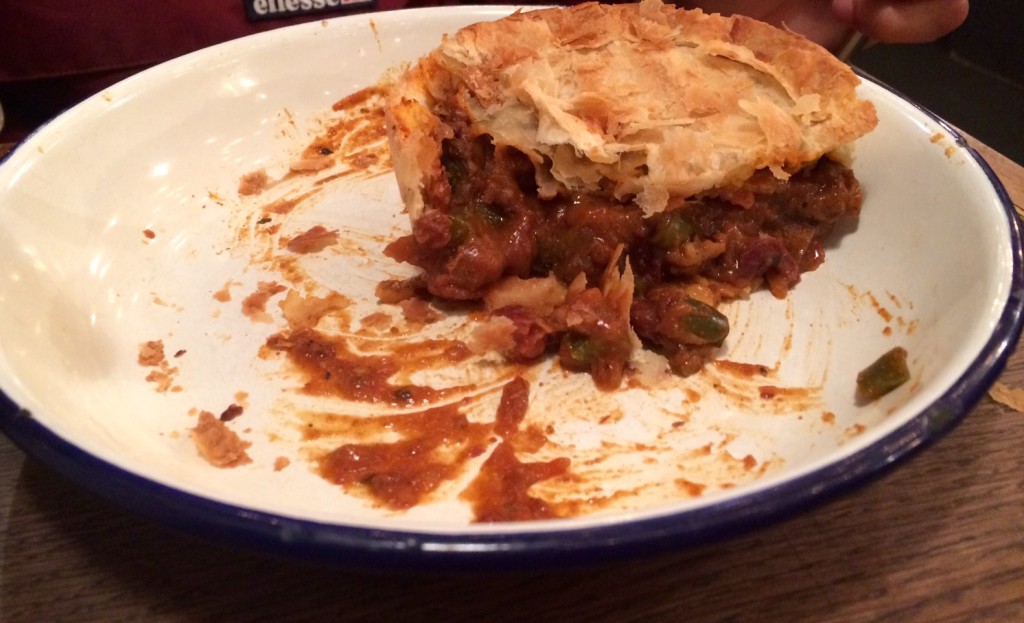 Beer and Deer pie, cut open