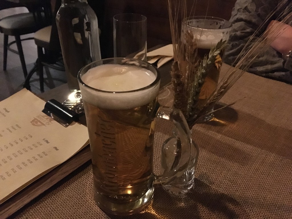 Pint of lager and lime