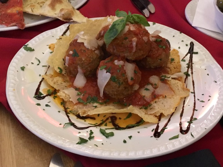 Meatballs in a crispy cheese shell