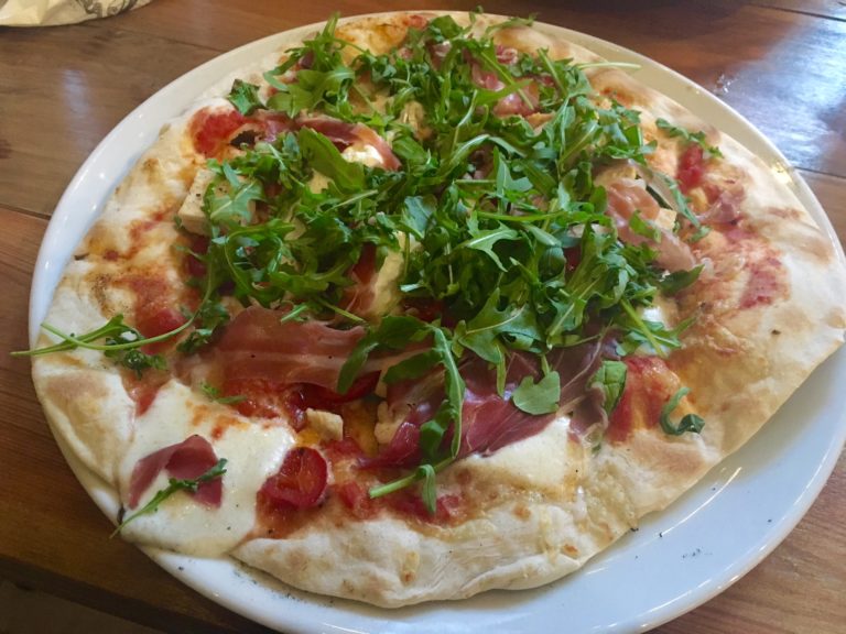Sourdough pizza with toppings