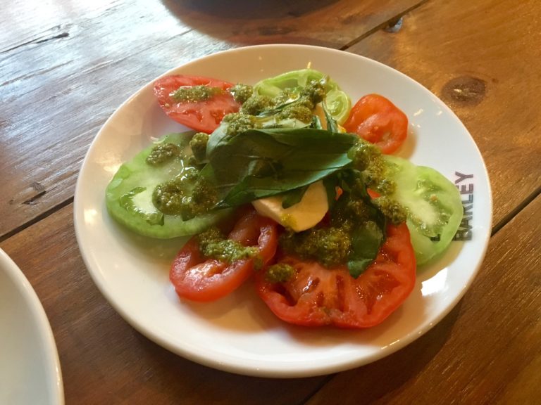 Heirloom tomato and mozzarella salad