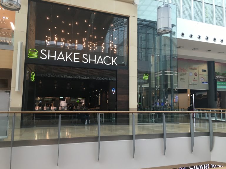 ShakeShack burger restaurant in St David's Shopping Centre, Cardiff