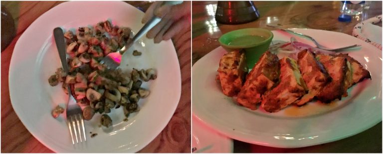 Garlic mushrooms and tikka paneer