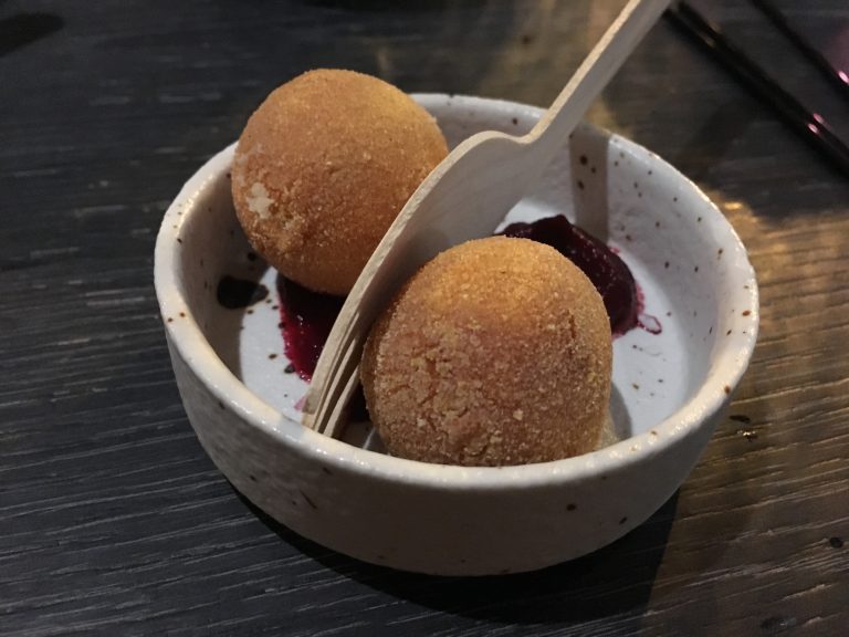 Crispy beetroot gnocchi