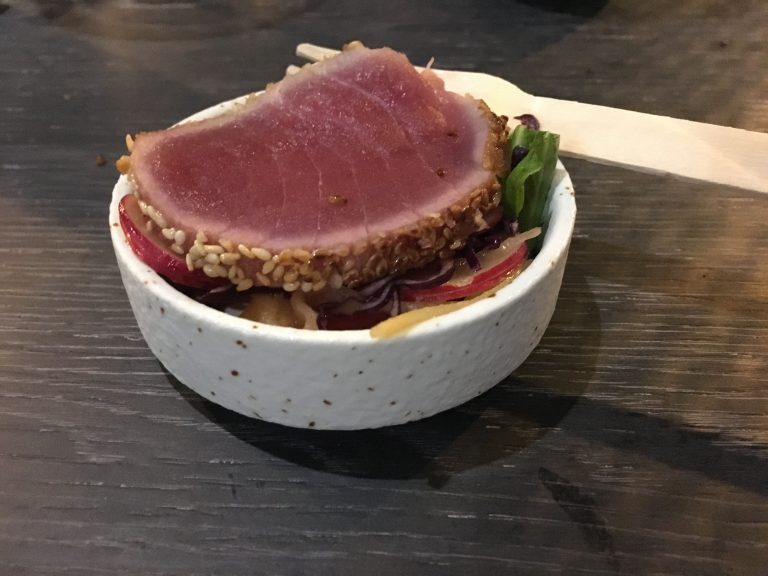 Sesame seared tuna loin with wasabi