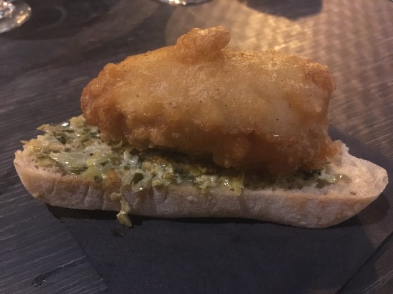 Fish finger bruschetta