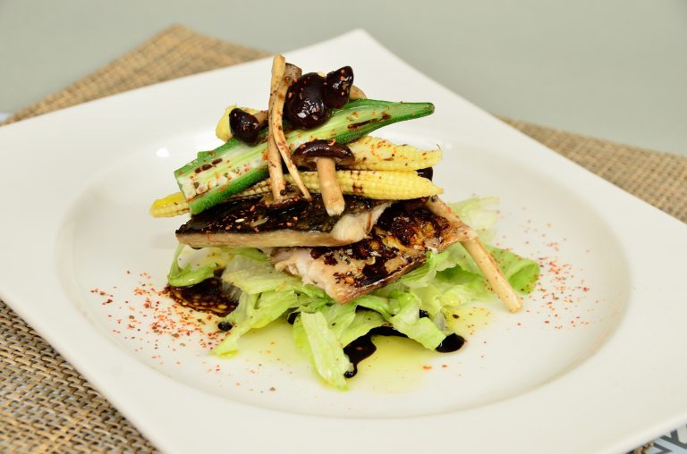 Eel and fish dish