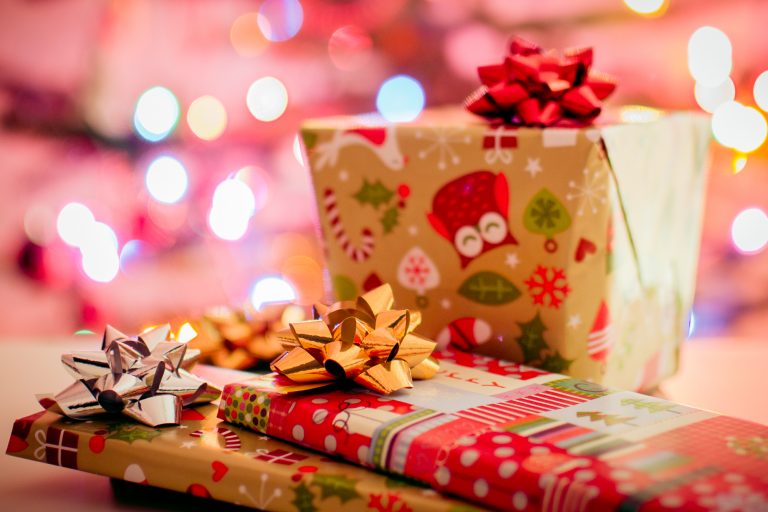 Wrapped Christmas gifts