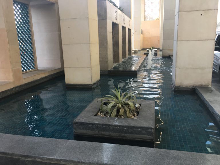 Fountains at entrance to Holiday Inn Jaipur hotel