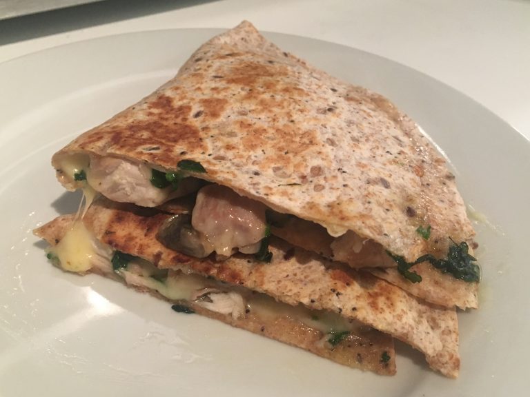 Garlic chicken quesadilla