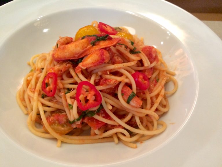 Lobster spaghetti at Carluccio's Cardiff