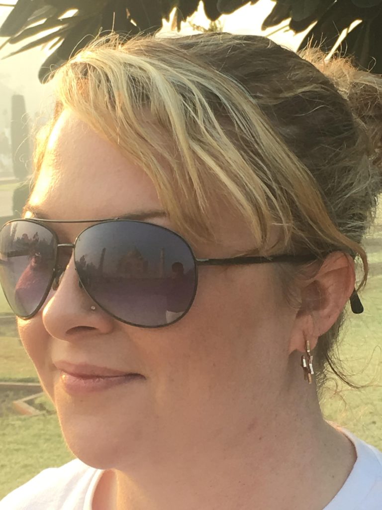 Taj Mahal reflection in sunglasses
