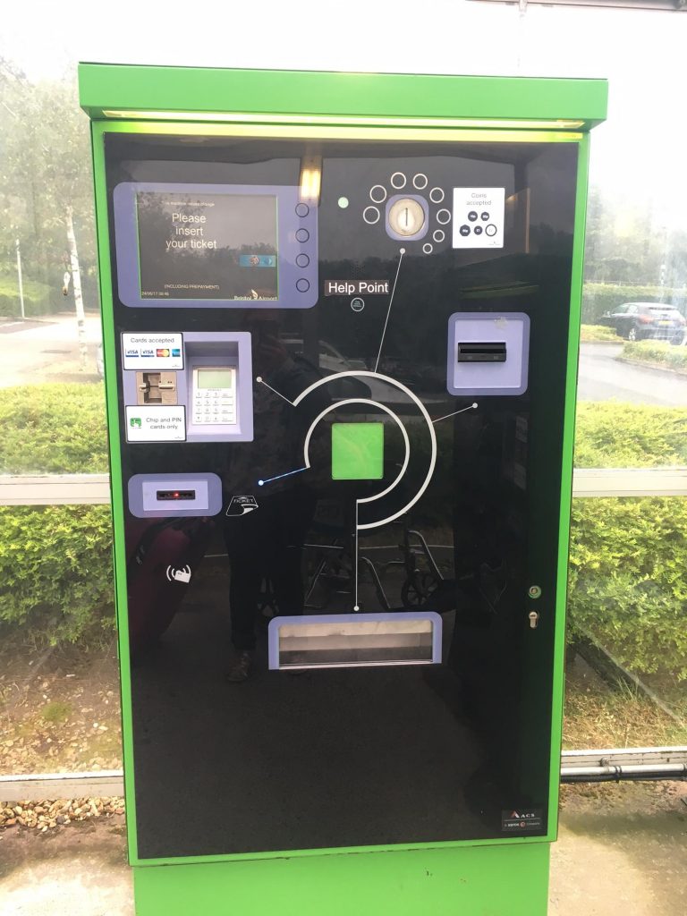 Payment machine at Bristol Airport Short Stay car park