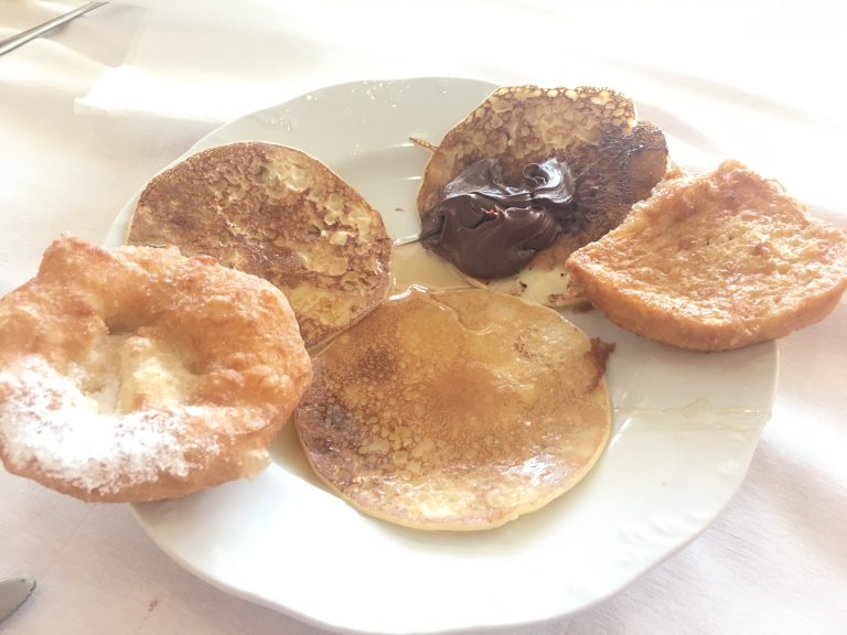 Pancakes and pastries at Hotel Kuban Resort and Aquapark in Sunny Beach, Bulgaria