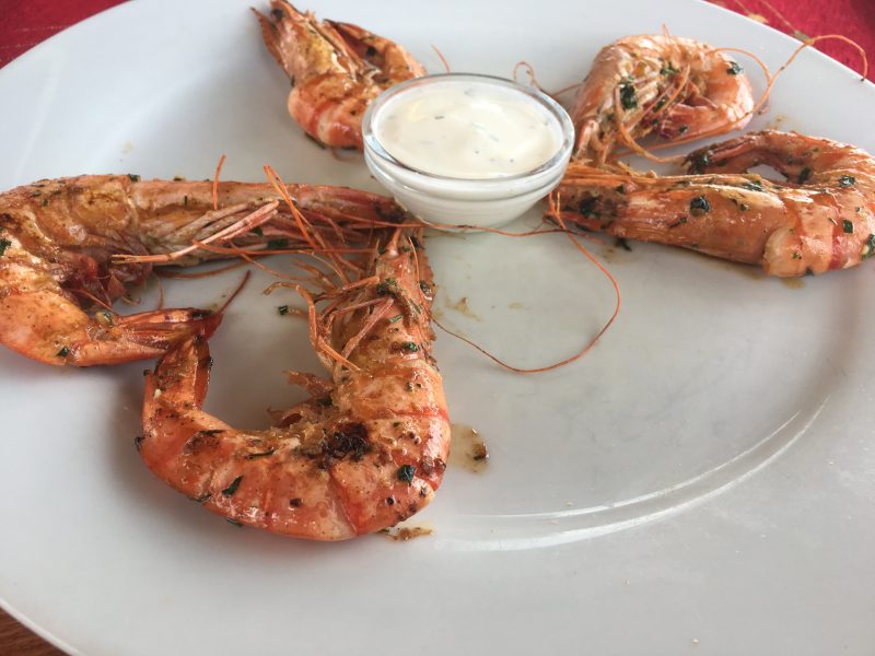 Garlic prawns, Morris restaurant, Sunny Beach