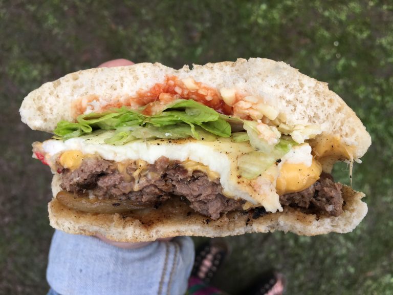 Four cheese stack burger from Rhosyn Farm at the Big Welsh Bite 2017