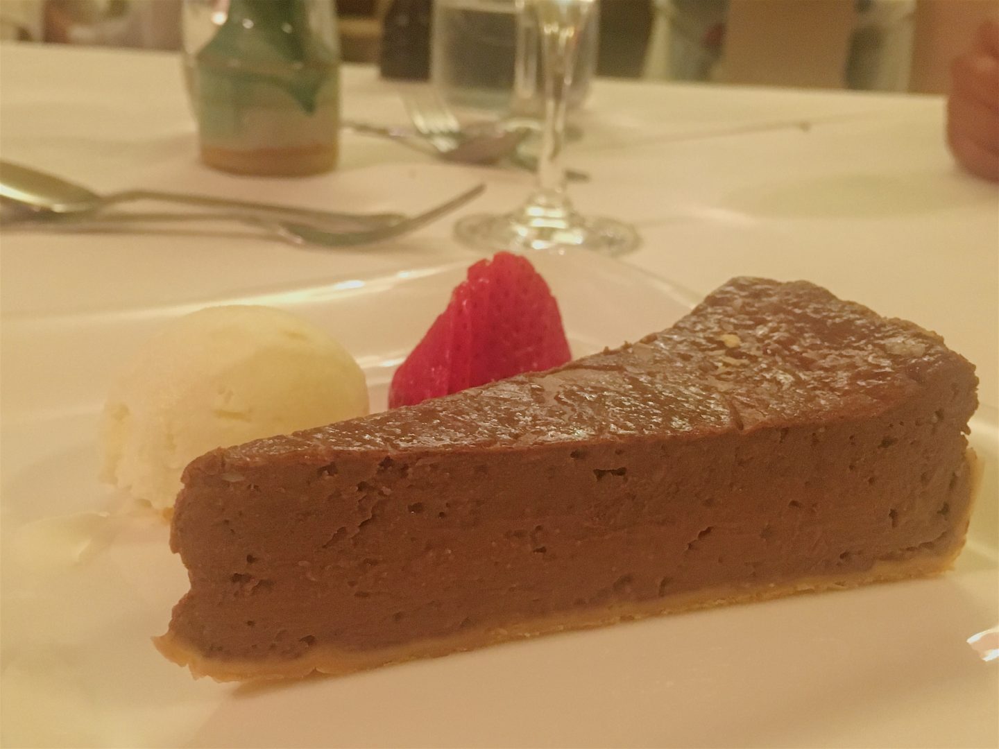 Chocolate and Baileys tart at Gliffaes Country House Hotel