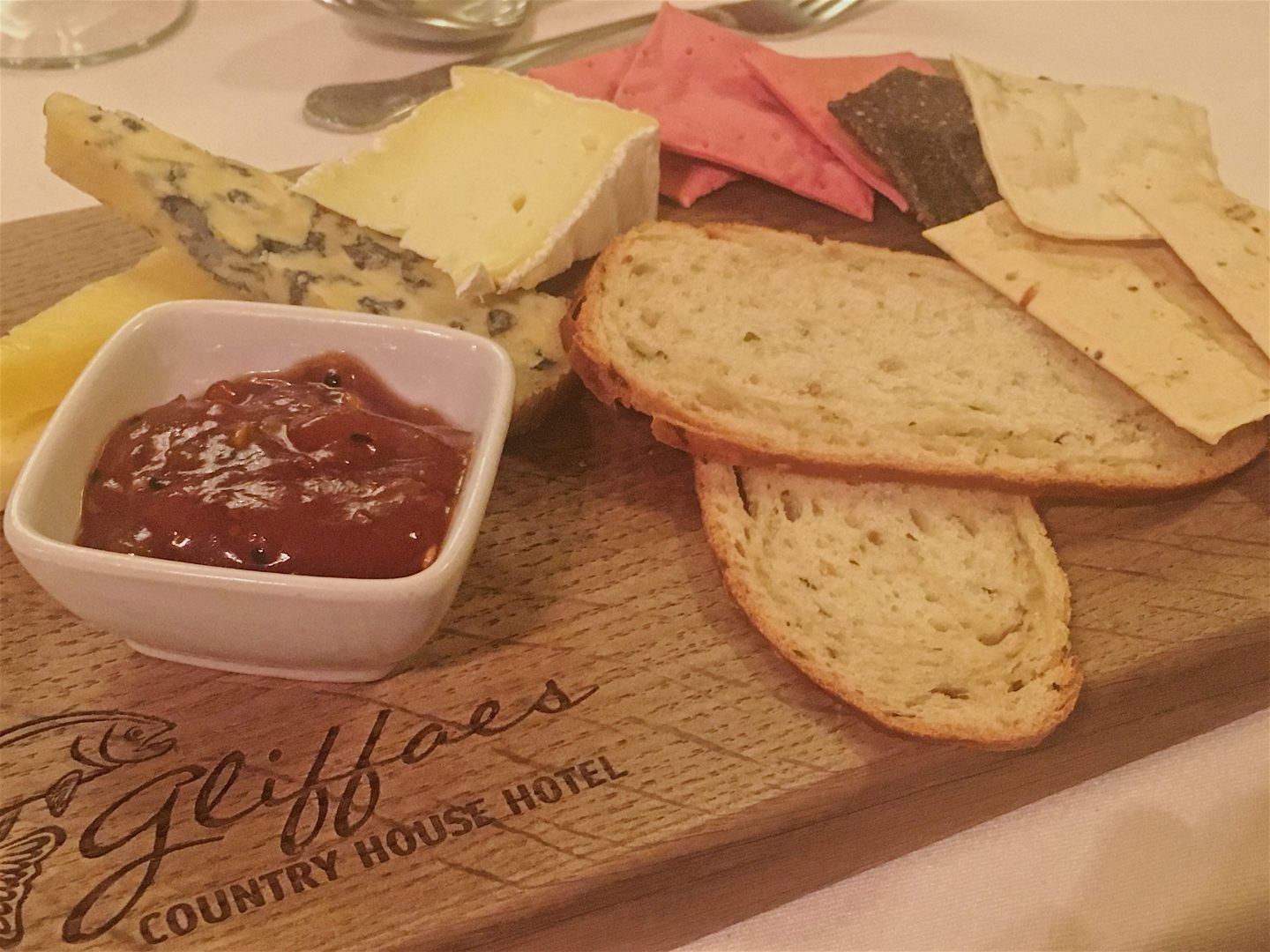 Welsh cheese board at Gliffaes Country House Hotel