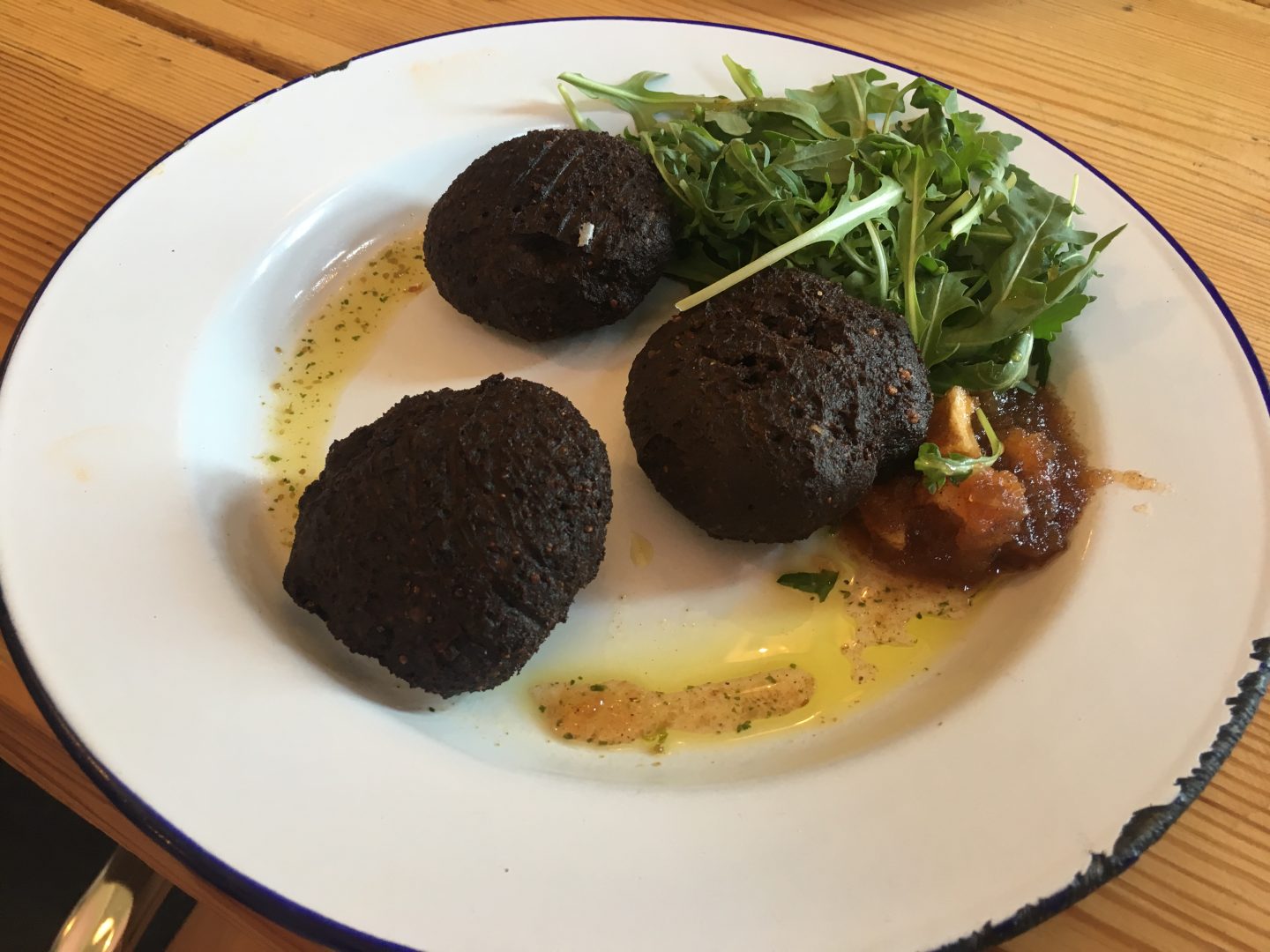 Black pudding fritters at Tiny Rebel Cardiff