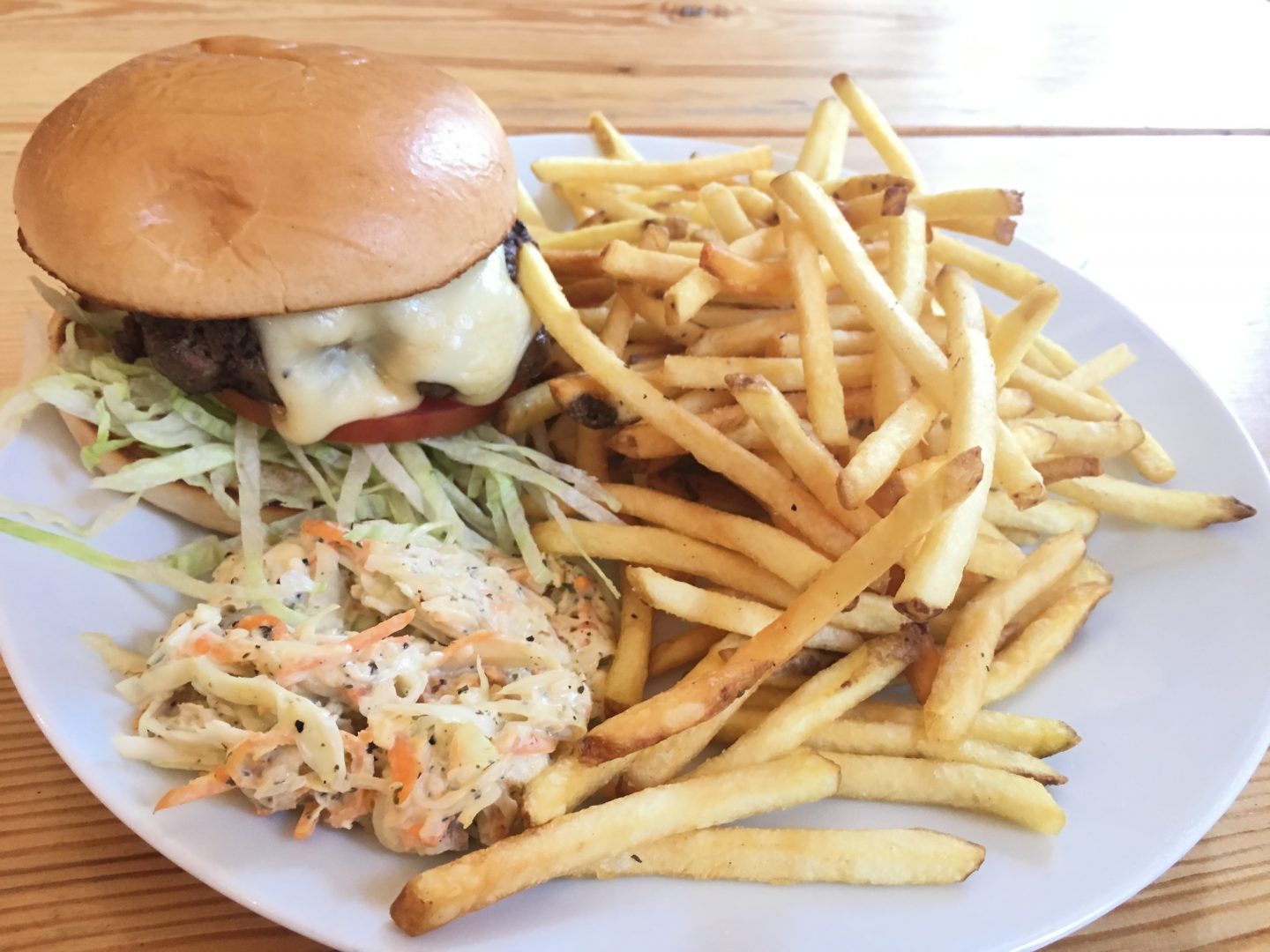 Burger and fries at Tiny Rebel Cardiff