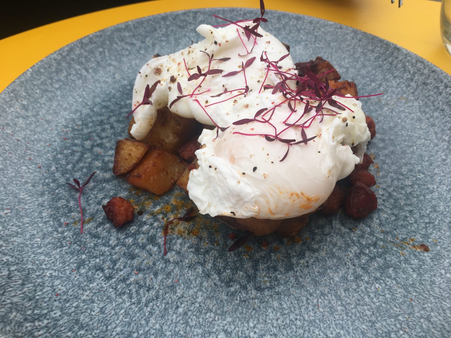 Chorizo hash at Caffi Sio, Cardiff Bay