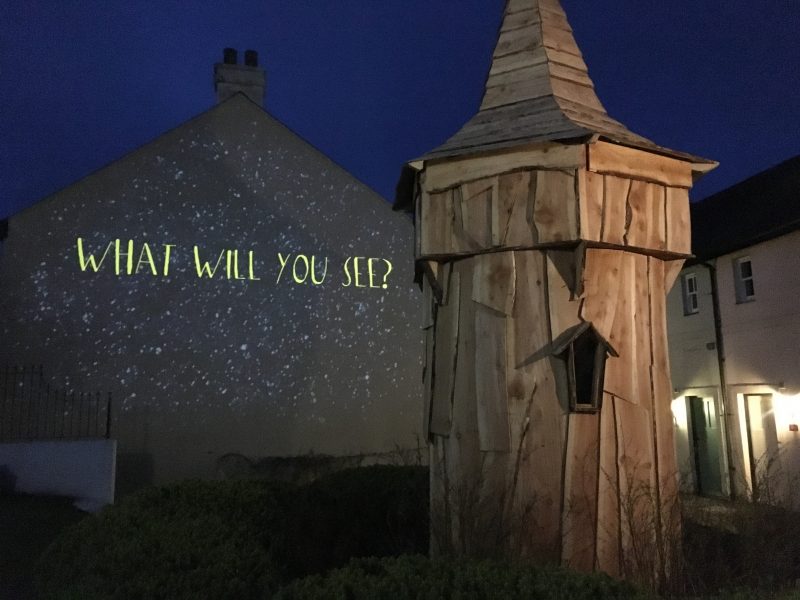 'What Will You See?' projected onto a wall at Bluestone Wales