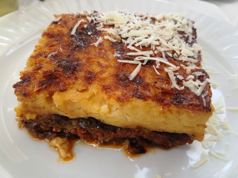A traditional Greek moussaka - one of the best foods to try when visiting Greece