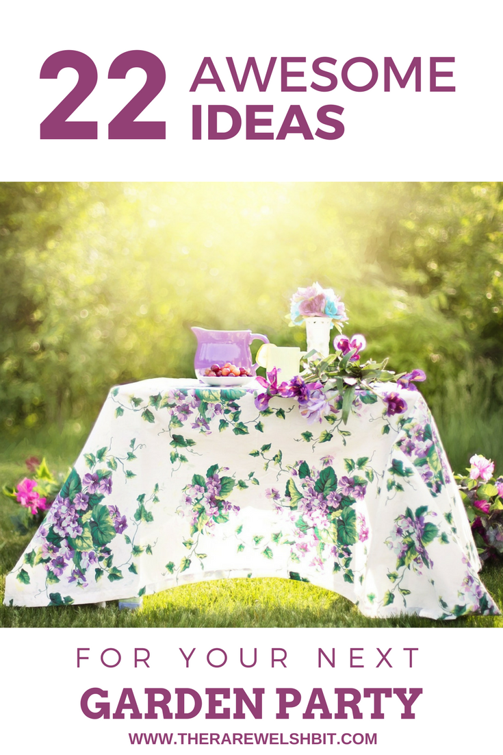 A table laid for a garden party