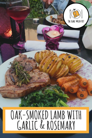 As far as lamb recipes go, this recipe for oak-smoked lamb chops with garlic and rosemary is guaranteed to please! Delicious served with Hasselback potatoes and seasonal veg. This quick and easy lamb recipe is ready in just 20 minutes (excluding marinating time). #lamb #lambrecipes #lamblover #welshlamb #oaksmokedwater #halenmon #garlic #rosemary