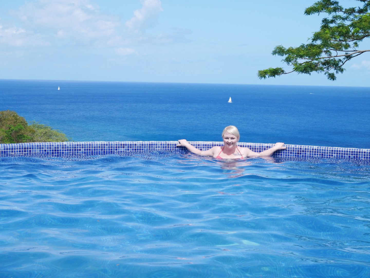 Relaxing in the infinity pool at Mount Edgecombe Plantation