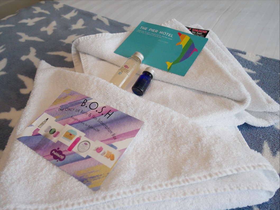 Towels and toiletries at The Pier Hotel