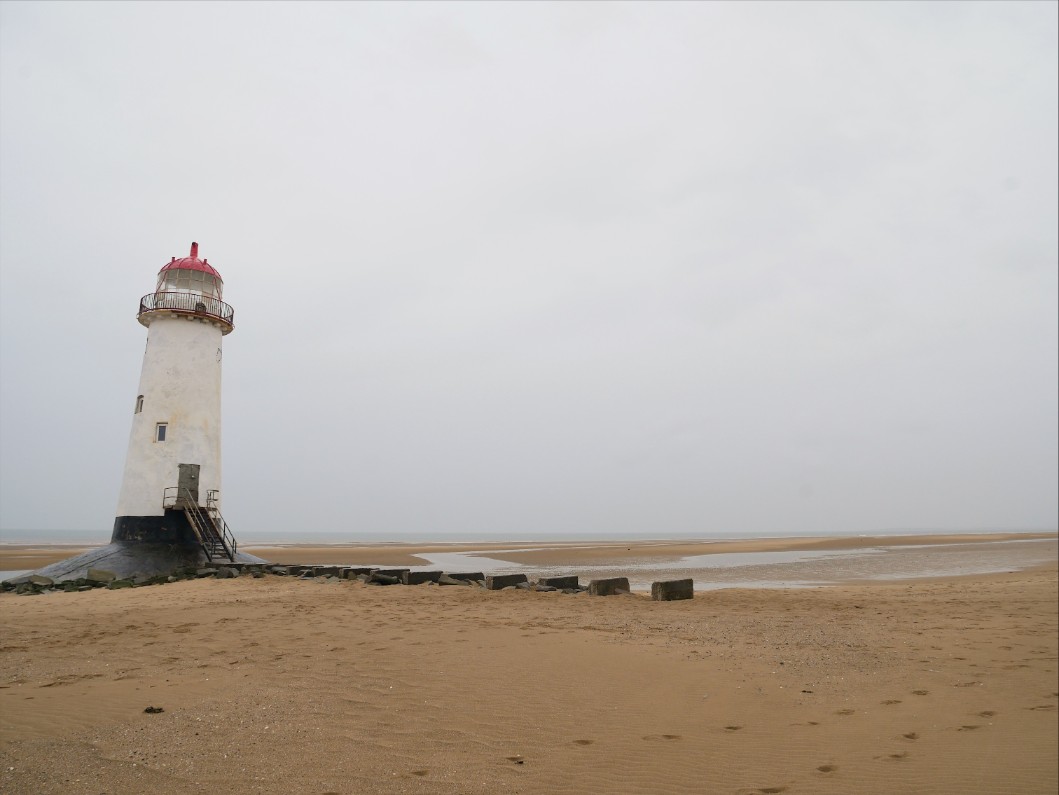 Point of Ayr Lighthouse, Talacre Beach in north east Wales
