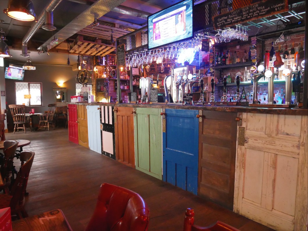 The bar at The Point pub in Talacre, north east Wales