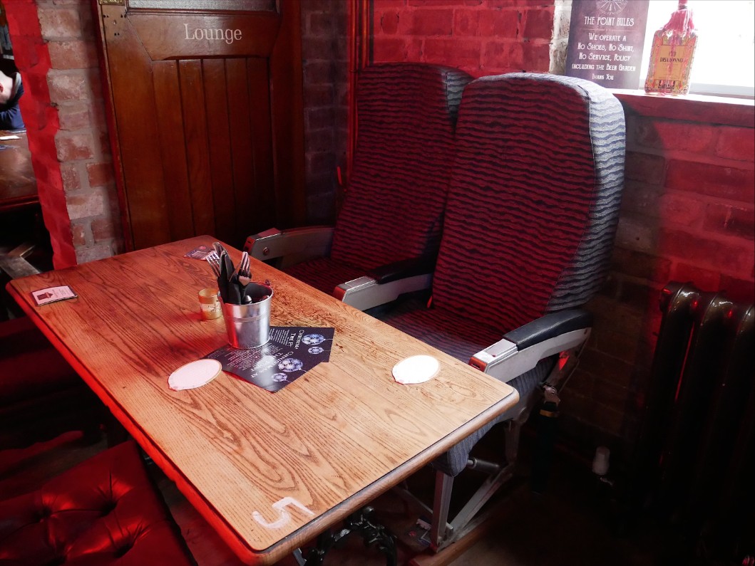 Plane seating at The Point, Talacre
