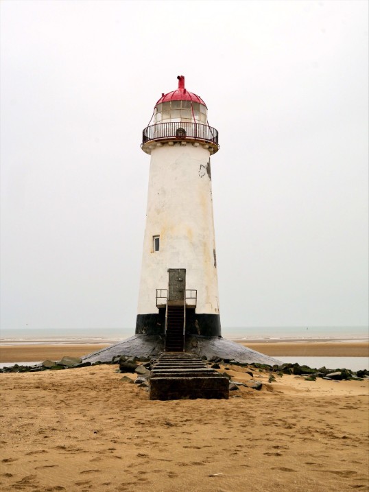 Point of Ayr Lighthouse on Talacre Beach, north east Wales