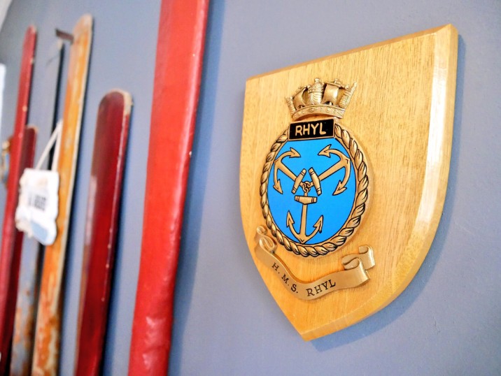 Original plaques from HMS Rhyl in The Pier Hotel in Rhyl, north east Wales