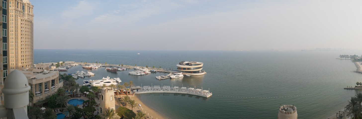 View from my room at Four Seasons Doha, overlooking the Persian Gulf