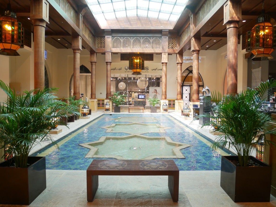 Inside a shopping mall at The Pearl, Doha in Qatar
