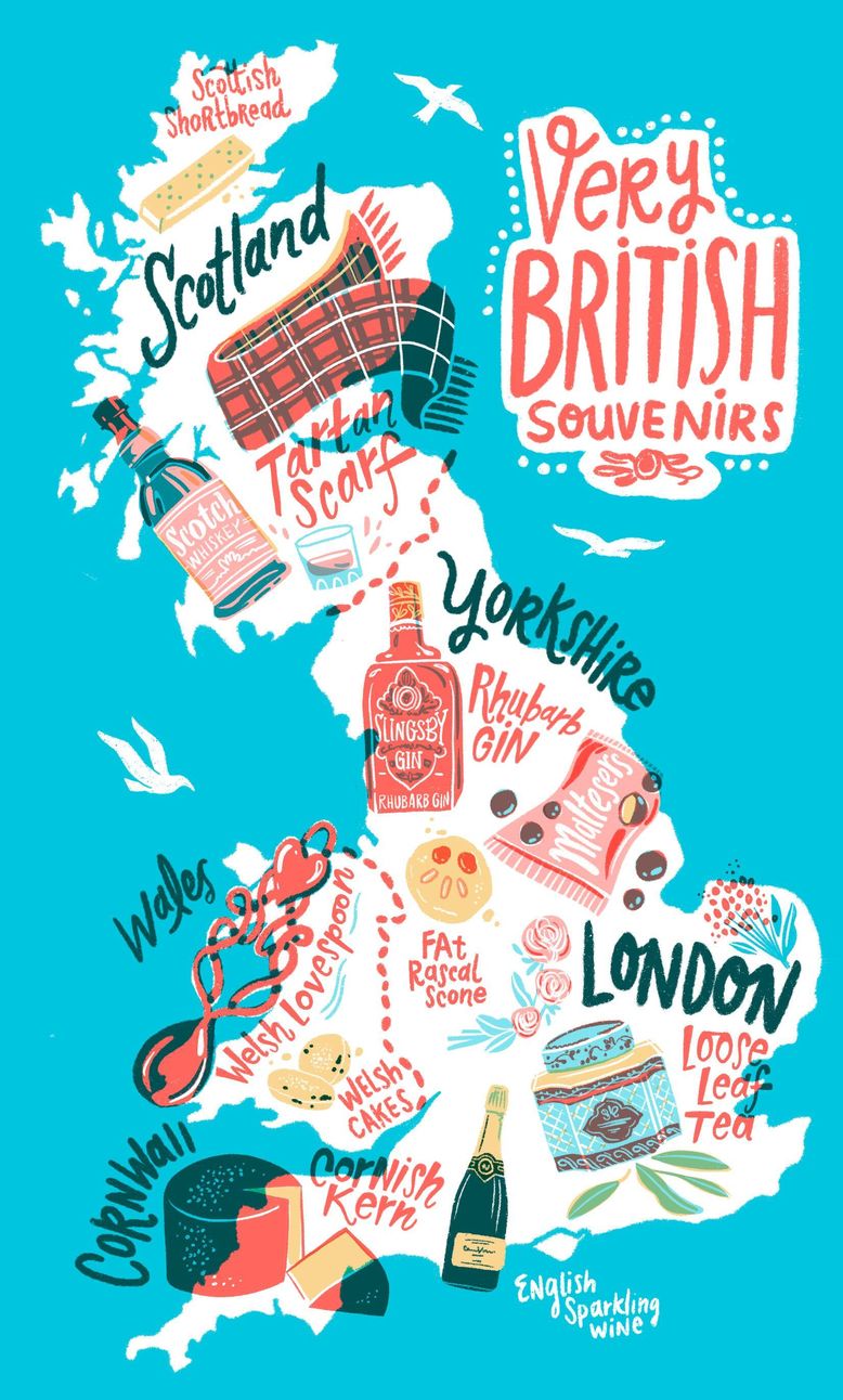 A visual map of the best British souvenirs