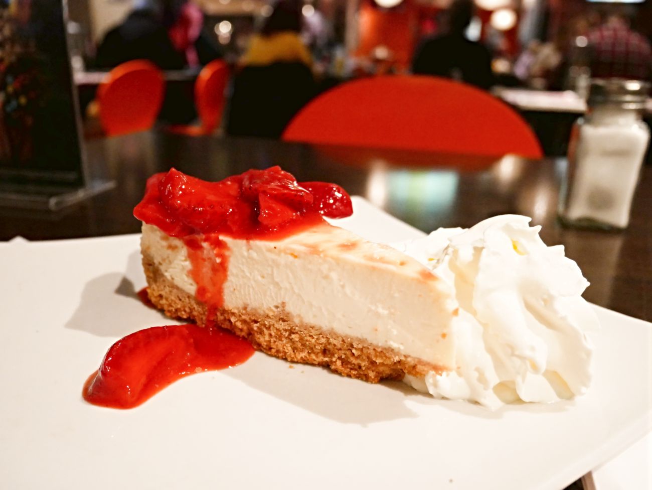 Strawberry cheesecake at Planet Hollywood