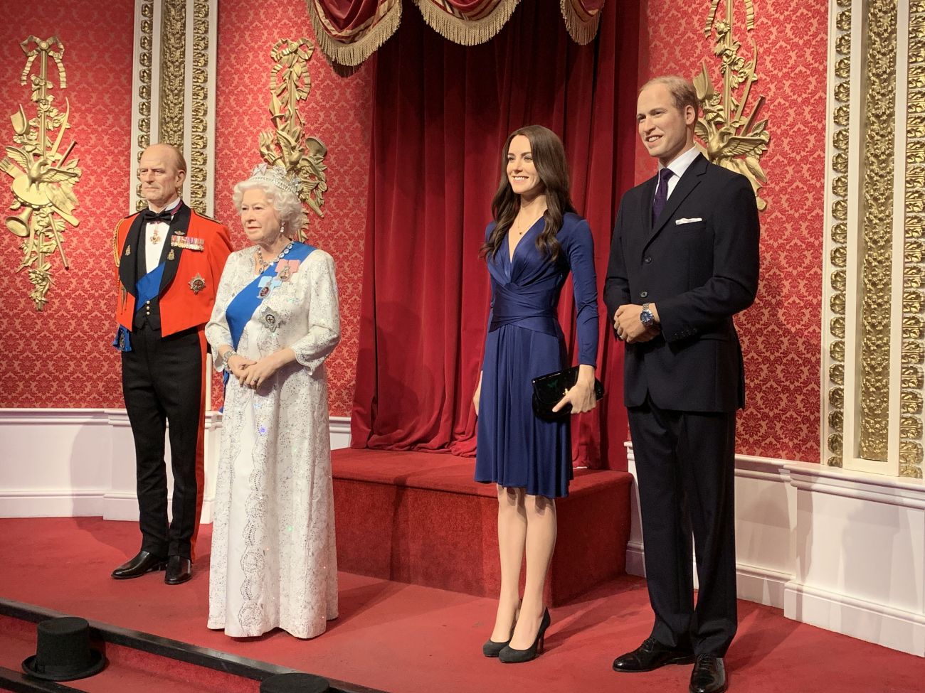 The Royal Family wax figures at Madame Tussauds London