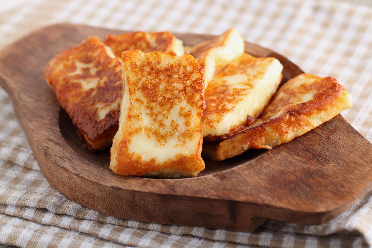 Golden grilled halloumi cheese slices have to be one of the best barbecue menu ideas.