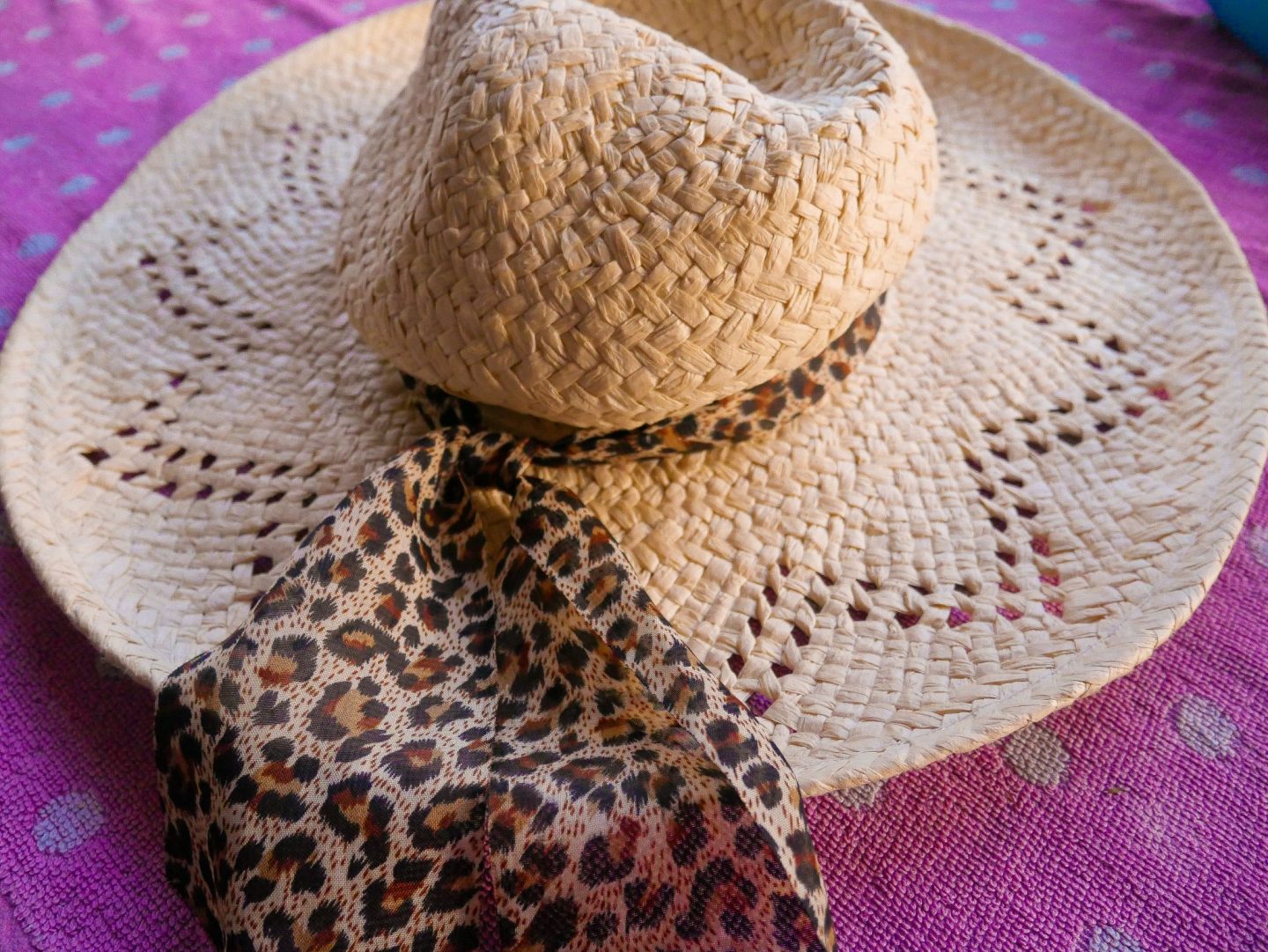 Straw floppy hats are a great item to add to any beach packing list.