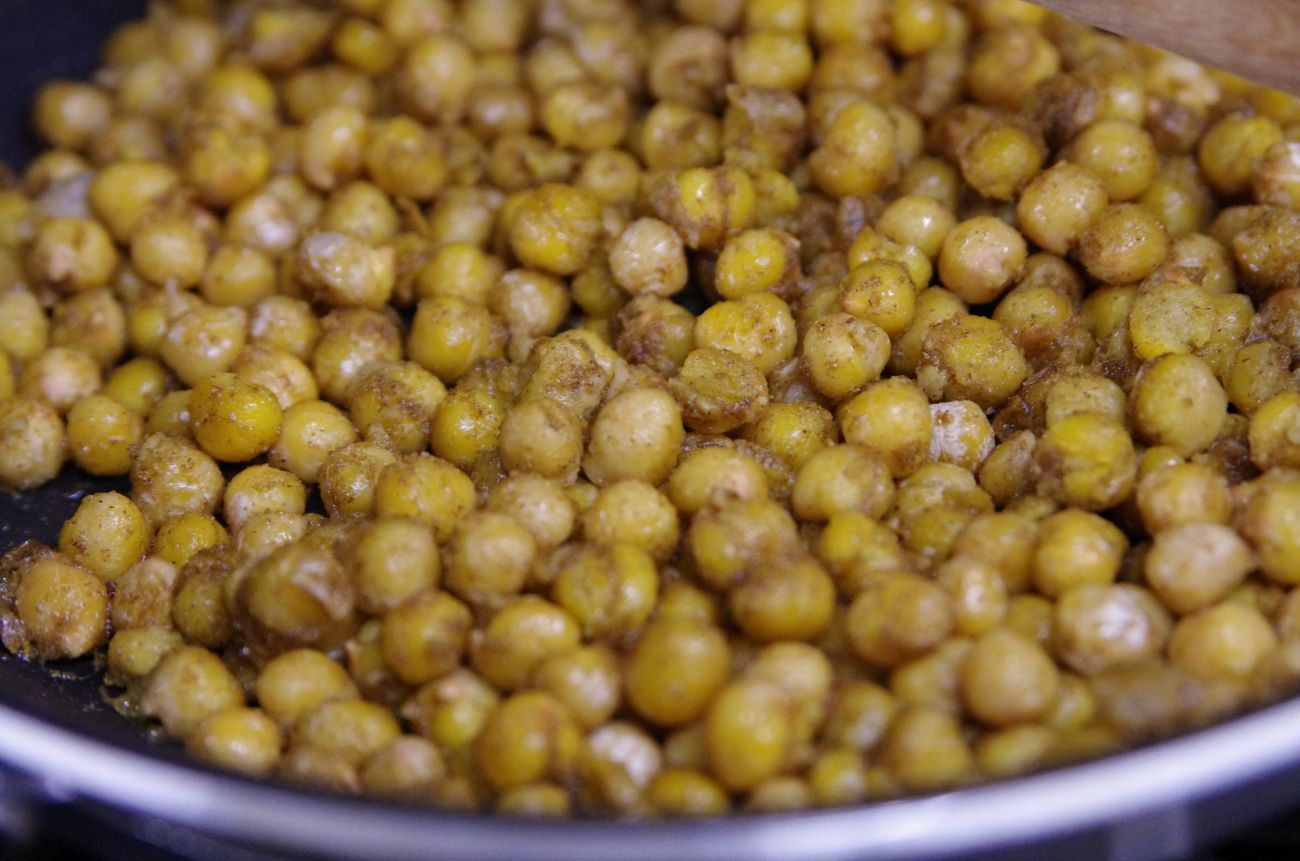 Spicy roasted chickpeas are a quick, cheap and easy snack - ideal for your garden party menu.